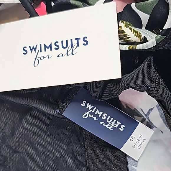 Swimsuits for All Women's Plus Size One Shoulder Blouson Tankini Top - Picture 6 of 10